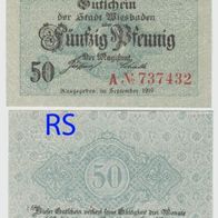 Wiesbaden-Notgeld 50 Pfennig vom Sept.1919,1 Schein