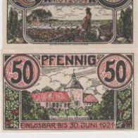 Winsen-Notgeld 10,25,50 Pfennig und 1Mark bis 30.6.1921, 4 Scheine