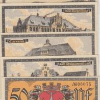 Wittenberge-Notgeld 6x50 Pfennig ohne Datum 6 Scheine