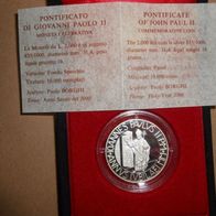Vatikan Silber PP/ Proof 2000 Lire 2000 JOH. PAUL II. (1979-2005) Hl. Pforte, Rar !!