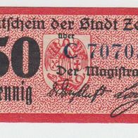 Zeitz-Notgeld 50 Pfennig Unterschrift Dreykluft, Lorey