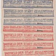 Zeulenroda-Notgeld 4x25,4x50,4x75 Pfennig vom 31.12.1921, Serie von 12 Scheinen