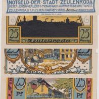 Zeulenroda-Notgeld 5x25 Pfennig vom 31.12.1921, 5 Scheine