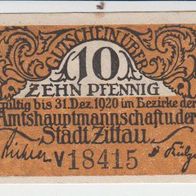 Zittau-Notgeld 10 Pfennig bis 31.12.1920 Amtshauptmannschaft