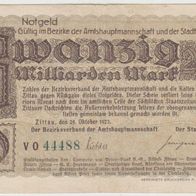 Zittau-Notgeld Zwanzig Milliarden Mark vom 29.10.1923 grüne Kz. gebraucht