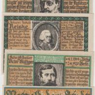 Zörbig-Notgeld 5x25 Pfennig bis 30.9.1921, 5 Scheine