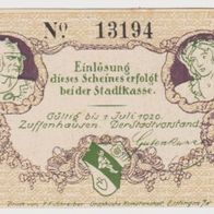 Zuffenhausen-Notgeld 50 Pfennig vom 1. Juli1920