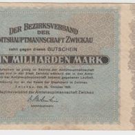 Zwickau-Notgeld Zehn Milliarden Mark vom 25.10.1923, rote Kz.