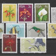 003) Südafrika 1974 Flora und Fauna Posten/Lot 11 Werte postfrisch