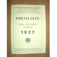 Hülsenkatalog von 1927