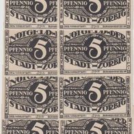 Zörbig-Notgeld 8 x 5 Pfennig bis 30.9.1921, 8 Scheine