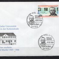 BRD / Bund 1996 Sonderbriefumschlag Briefmarkenausstellung Kiel mit MiNr. 1889 ESST