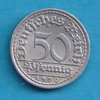 Deutsches Reich 50 Pfennig 1920 F