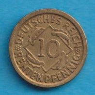 Weimarer Republik 10 Rentenpfennig 1924 D