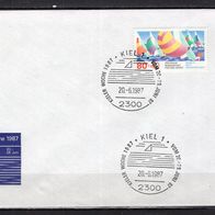 BRD / Bund 1987 Sonderbeleg Kieler Woche 1987 mit MiNr. 1310 Sonderstempel Kiel -1