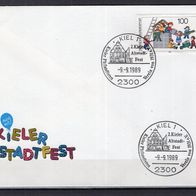 BRD / Bund 1989 Sonderbeleg 2. Kieler Altstadtfest mit MiNr. 1435 Sonderstempel Kiel