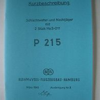 Beschreibung Blohm & Voß P 215 v. 1945 (44 Seiten)