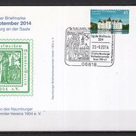 BRD / Bund 2014 Sonderpostkarte Tag der Briefmarke 2014 mit MiNr. 3016 Sonderstempel