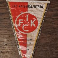 Alter Wimpel 1. FC Kaiserslautern Deutscher Meister 1951/1953 Vintage