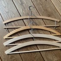 4er Set Kleiderbügel, Holzbügel, Hosenbügel, Raumsparbügel