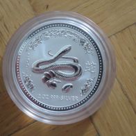 Lunar I - Jahr der Schlange - 2 Unzen Silbermünze 2001