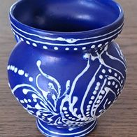 Alter kleiner Keramik Krug Tonkrug Zierkrug Blau/Weiß Vintage