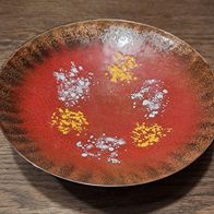 Alte Emaille Schale Rot Kunsthandwerk DDR Vintage