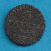 Preußen 3 Pfennige 1842 D