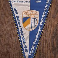 Alter Wimpel Fußballclub Carl Zeiss Jena DDR EC Finalist 1981 Vintage
