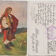 Feldpost Ukraine Trachtenkarte Feldpost 1916 Briefstempel