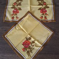 Altes Set DDR Platzdeckchen mit Serviette Rosen Vintage