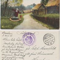 Feldpost Widoki Wasserträgerin 1915 Stempel Kriminalpolizei Feldpost