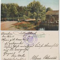 Feldpost Widoki Wassermühle 1915 Stempel Sittenpolizei