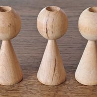 3 alte DDR Figurenkegel Holzfiguren Kegelfigur Kegelpuppen Basteln Vintage