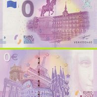 0 Euro Schein Plaza Major Madrid VEAV 2018-1 selten niedrige Nr 461