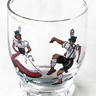 Schnapsglas (8) - helles Glas mit Trachten Tanzpaar