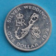 Bermuda 1 Dollar 1972 Silber Wedding Silber