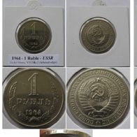 1961-1965, USSR, a set of 3 pcs 1-Ruble Soviet circulation coins