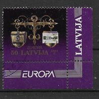 03) Lettland 1994 Europa Mi. Nr. 377 Ecke gestempelt