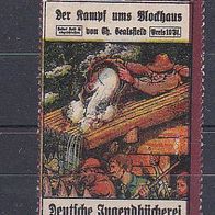 alte Reklamemarke - Deutsche Jugendbücherei - Nr. 2 - Kampf ums Blockhaus (381)