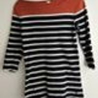 Gestreifter Slim-Fit-Pullover mit kurzen Ärmeln Größe 38