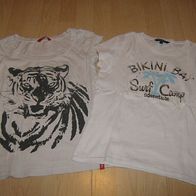 2x schönes T-Shirt TIgerdruck u.a. edc by ESPRIT Gr. 146/152/158 (0316)