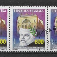 03) Kroatien 1993 Theater Mi. Nr. 236 3er Streifen gestempelt