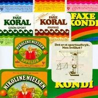 ALT ! Getränke-Etiketten mit Sonderausgabe Brauerei Faxe Dänemark