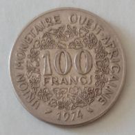 Westafrika, Jahr 1974, gebraucht, 100 Franc