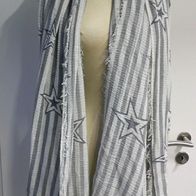 Schal Tuch mit Fransen Stern Motive 96 x 180 cm *