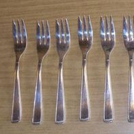 6 Kuchengabeln, Silberbesteck, Wirths 100, 15,5 cm lang