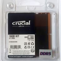 16GB Kit DDR5-4800 SODIMM RAM Arbeitsspeicher 2x 8GB Crucial CT2K8G48C4085