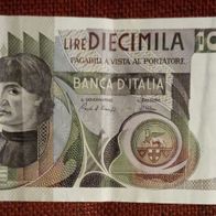 Italien, Jahr 1976/82, gebraucht, 10000 Lire Banknote