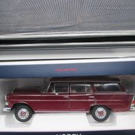Norev Mercedes-Benz 200 Universal 1966 dunkelrot innen Cognacfarben 1:18